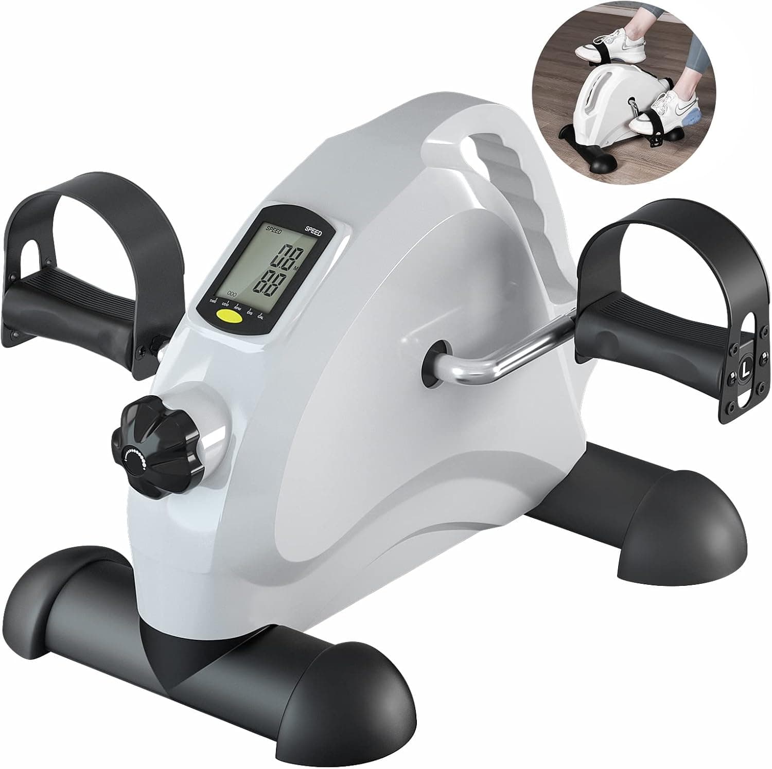 Under Desk Bike Pedal Exerciser, Mini Exercise Bike for Seniors Elderly Arm & Leg Exercise Recovery Therapy, Desk Pedal Bike for Home & Office Workout