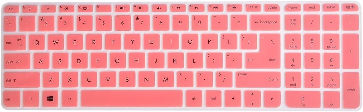 LEZE - Ultra Thin Silicone Keyboard Cover Skin Protector for 15.6 Inch HP Envy X360 m6-w,Envy m7-n,m7-u,Pavilion 15-ab 15-ac 15-af 15-as 15-au 15-ay 15-ak 15t-ae 15-ba 15-bc Semi - Hot Pink