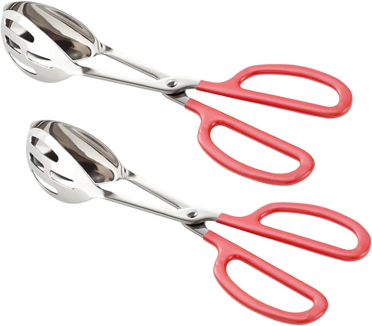 KATBUU Buffet Tongs, Updated Thickening Stainless Steel Serving Tongs with Comfortable Handle Buffet Party Catering Serving Tongs Salad Tongs Cake Tongs Kitchen Tongs Bread Tongs (2 Packs)