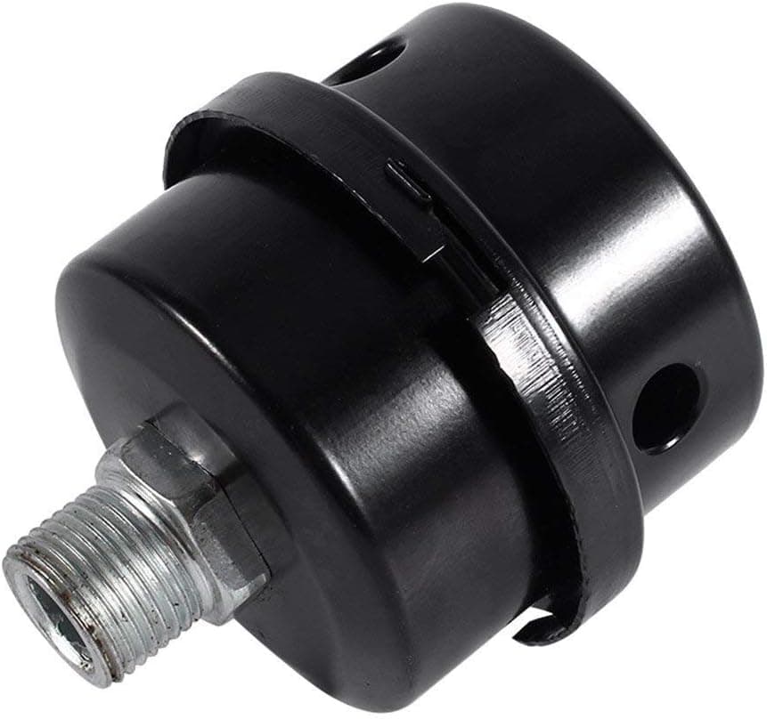 Yosoo Air Compressor Filter Silencer, 16mm 0.63inch Male Thread Metal Intake Fliter Muffler for Air Compressor Boilers Black