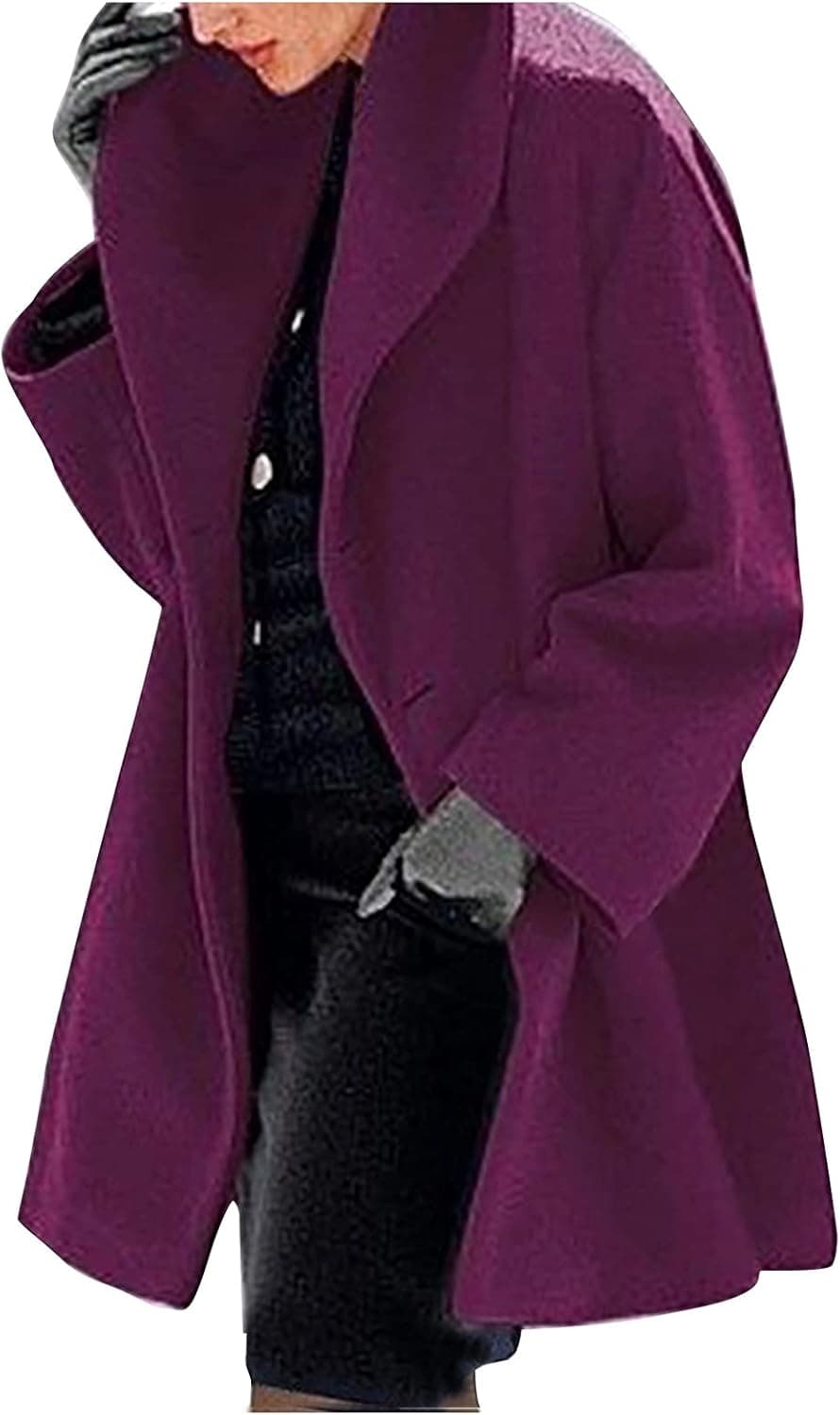 JINLILE Winter Trench Coat Women Long Windbreaker Jacket Lightweight Fleece Warm Autumn Plus Size Outwear