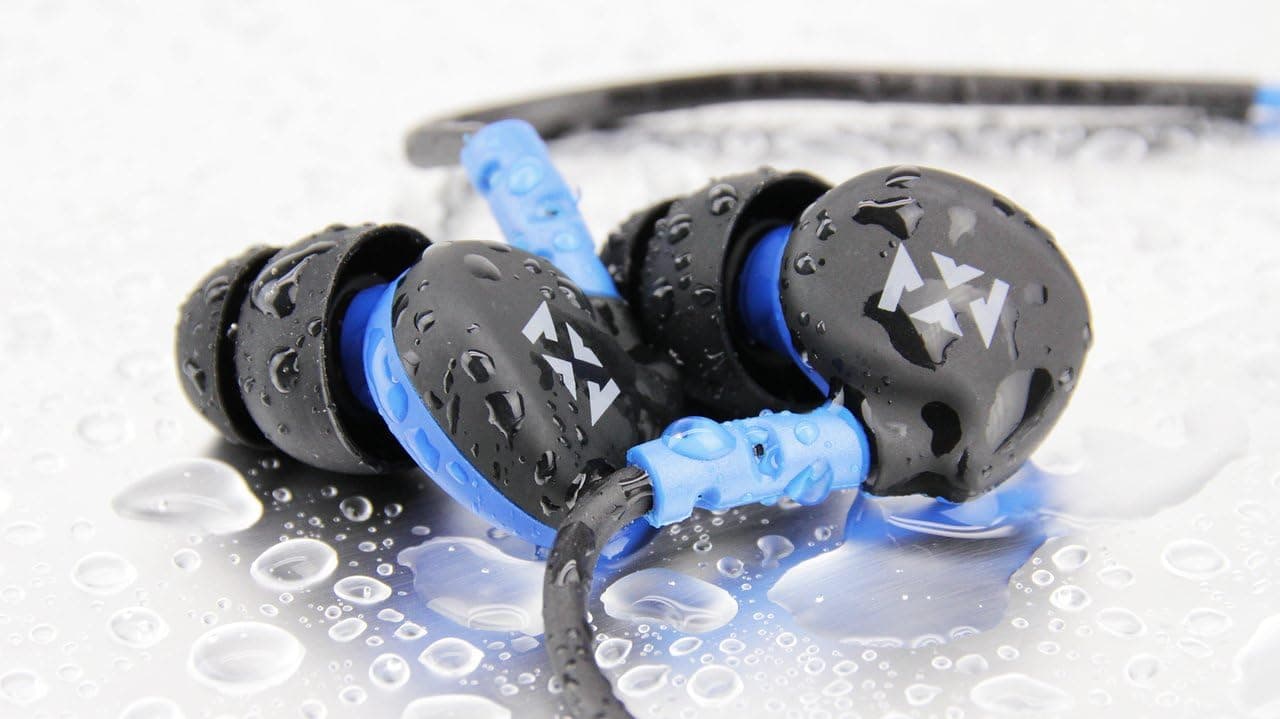 NVX Sweat and Water-Resistant [IPX4] Sport in-Ear Headphones with One-Button Mic for iPhone and Android Phones [IEWR2]