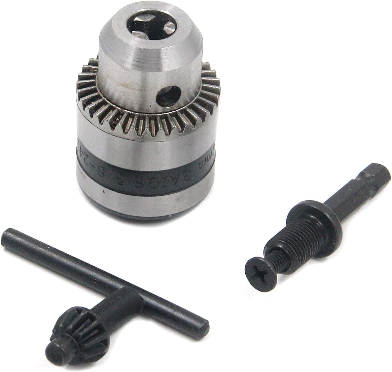 MY MIRONEY 1.5-10mm 3/8-24 UNF Quick Change Drill Chuck Adapter with 1/4" Quick Change Hex Shank with Key