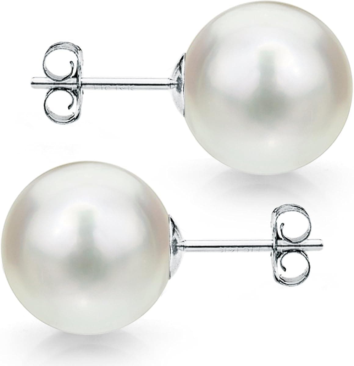 SPECIAL OFFER - 8-9mm White Akoya Cultured Pearl Stud Earrings AA Quality