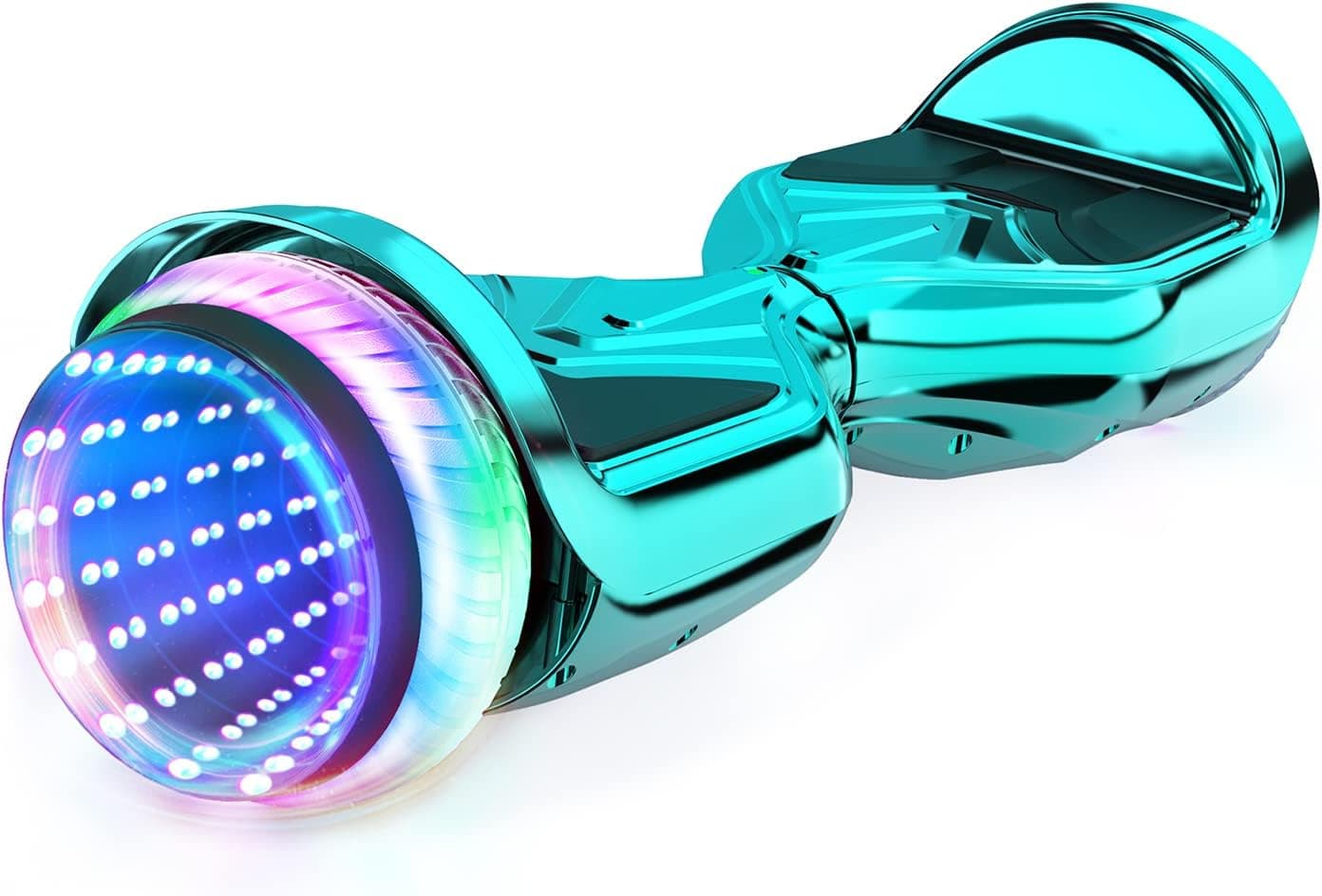 SISIGAD Hoverboard, 6.5" Flash Wheel Self Balancing Scooter with LED Lights& Bluetooth Speaker, Music Hoverboard