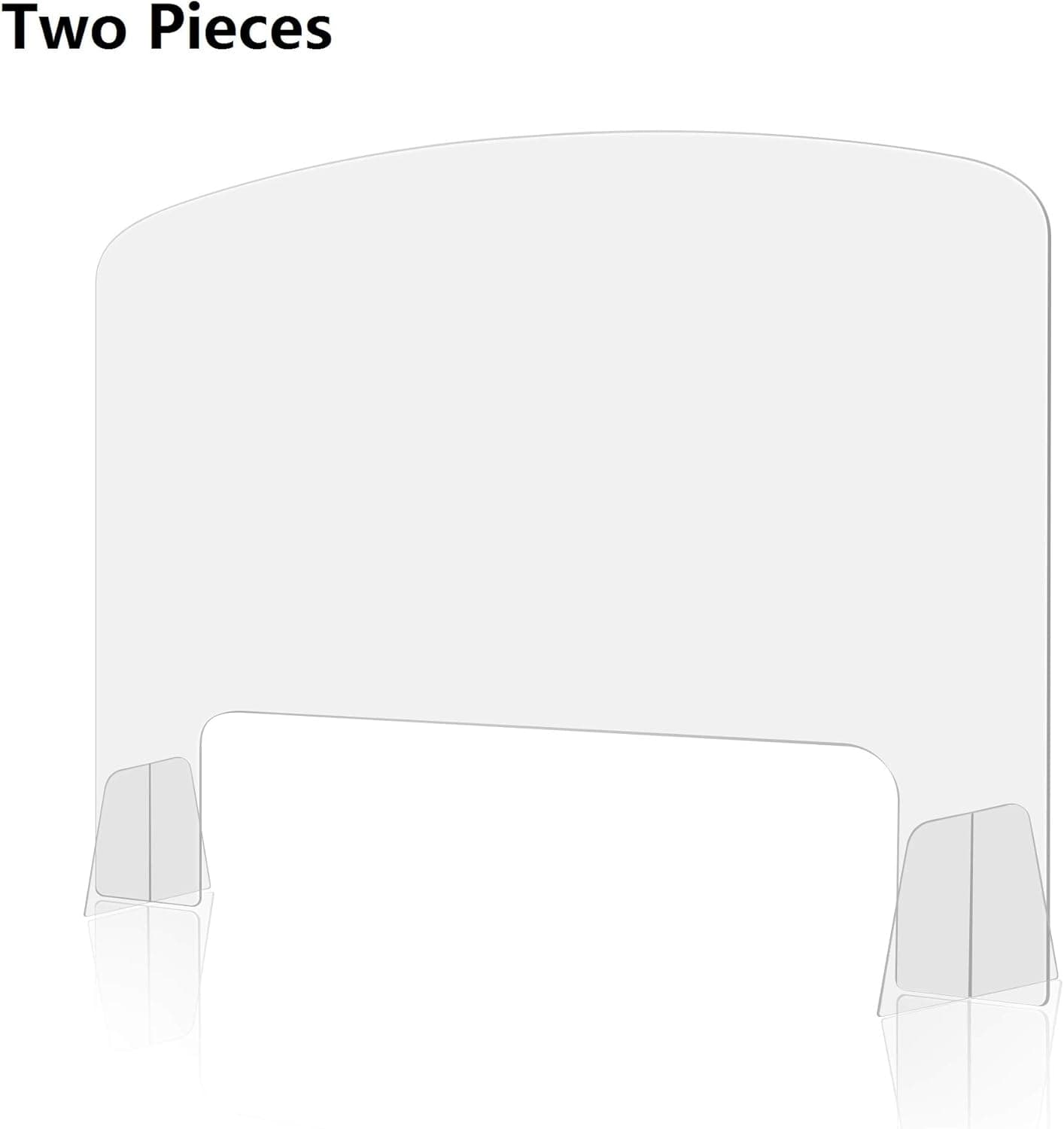 Protective Sneeze Guard for Counter and Desk 30" x 24"-Freestanding Clear Acrylic Table Shield for Business and Customer Safety,Portable Plexiglass Barrier,Food Screen,Pass Through Transaction Window