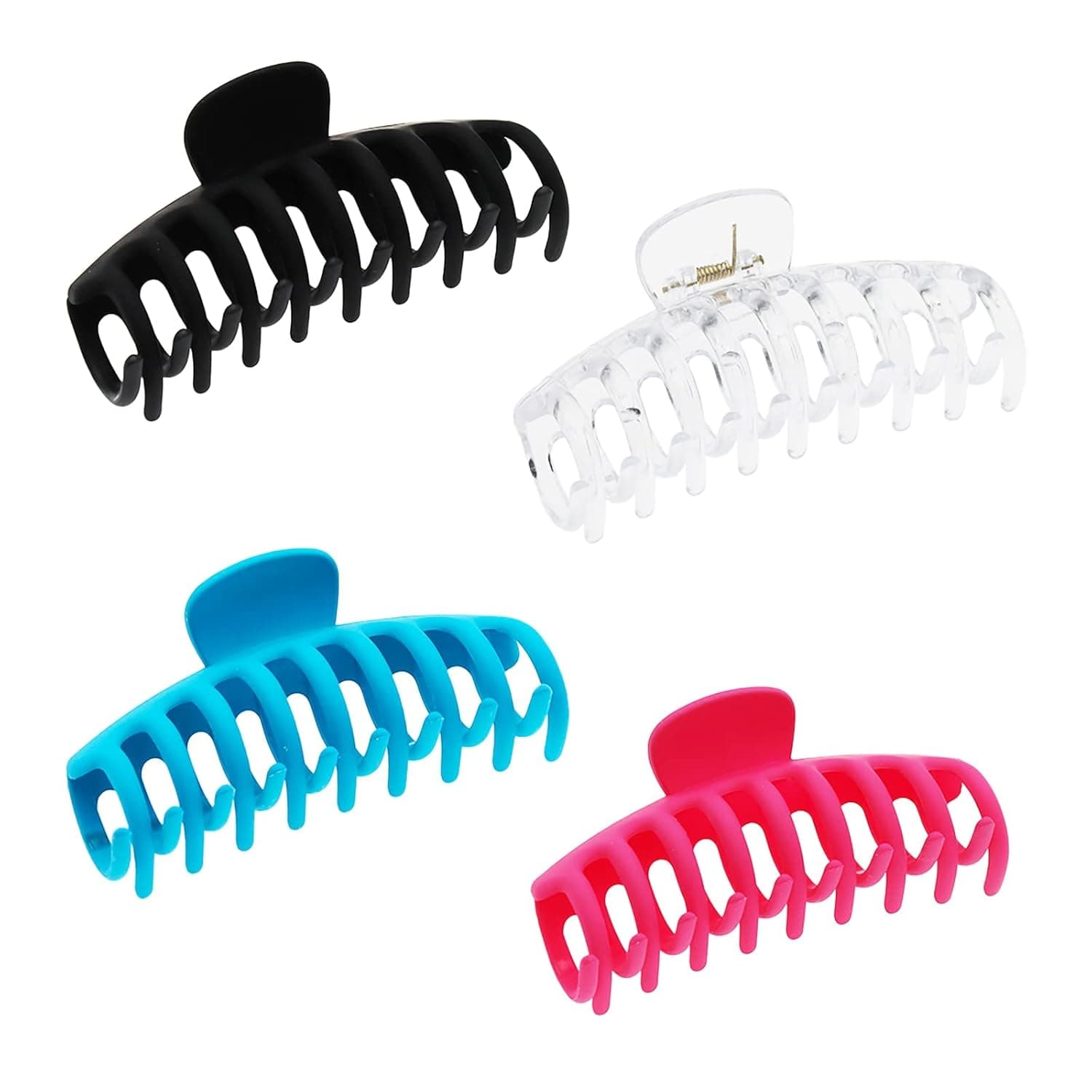 Aolalow Big Hair Claw Clips 4.35 Inches Nonslip Big Claw Hair Clips for Girls Strong Hold for Thick Hair Accessories (4 Packs
