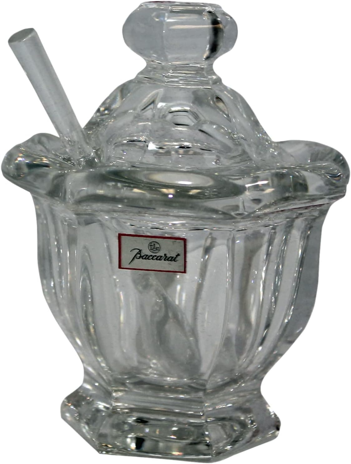 Vintage Baccarat France Bretagne Mustard Condiment Jar with Lid