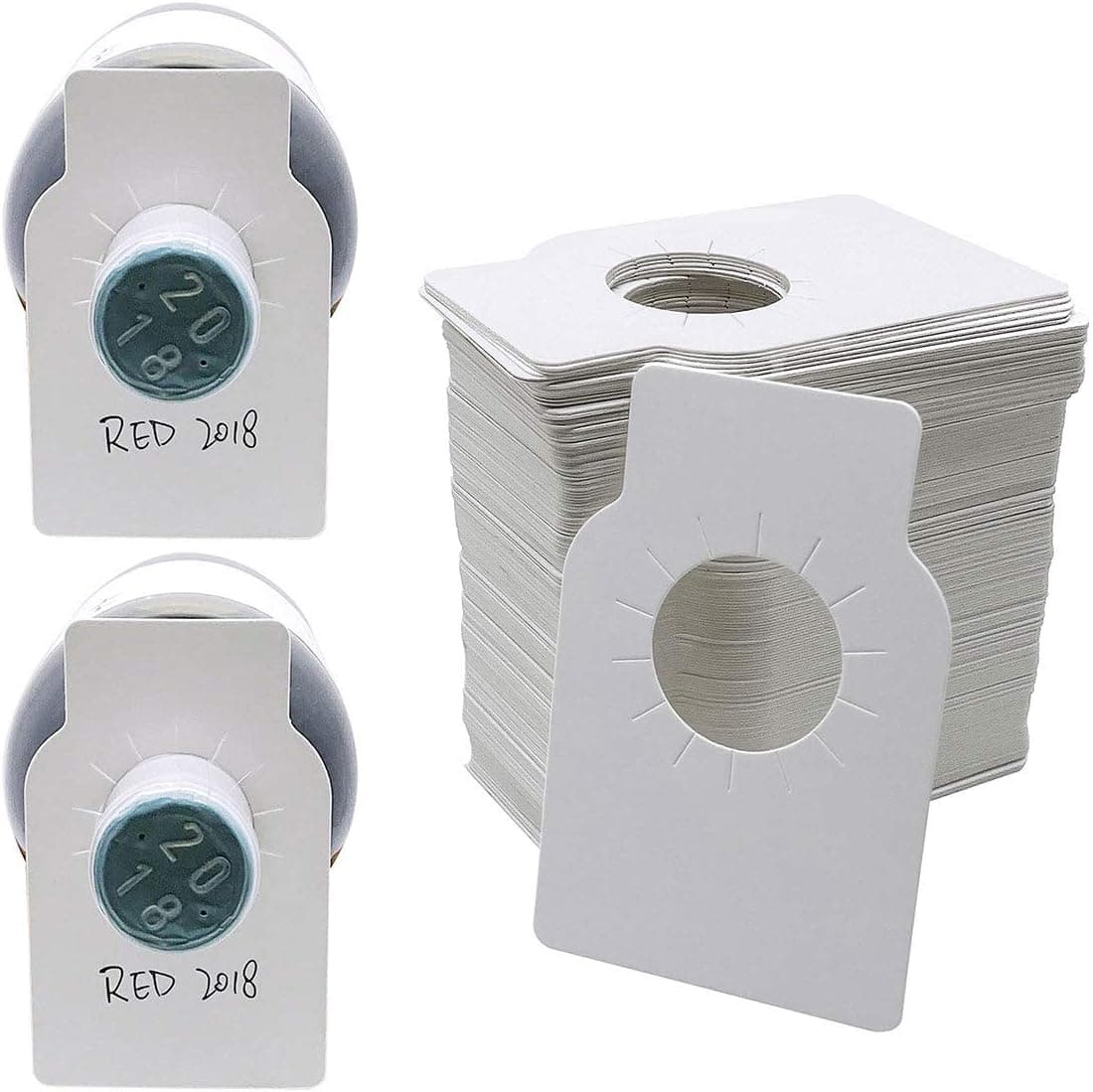 PheiLa Wine Bottle Tags White Paper Wine Cellar Labels Double Sided Wine Bottle Hanging Tags Wine Bottle Gift Tags 200 Count