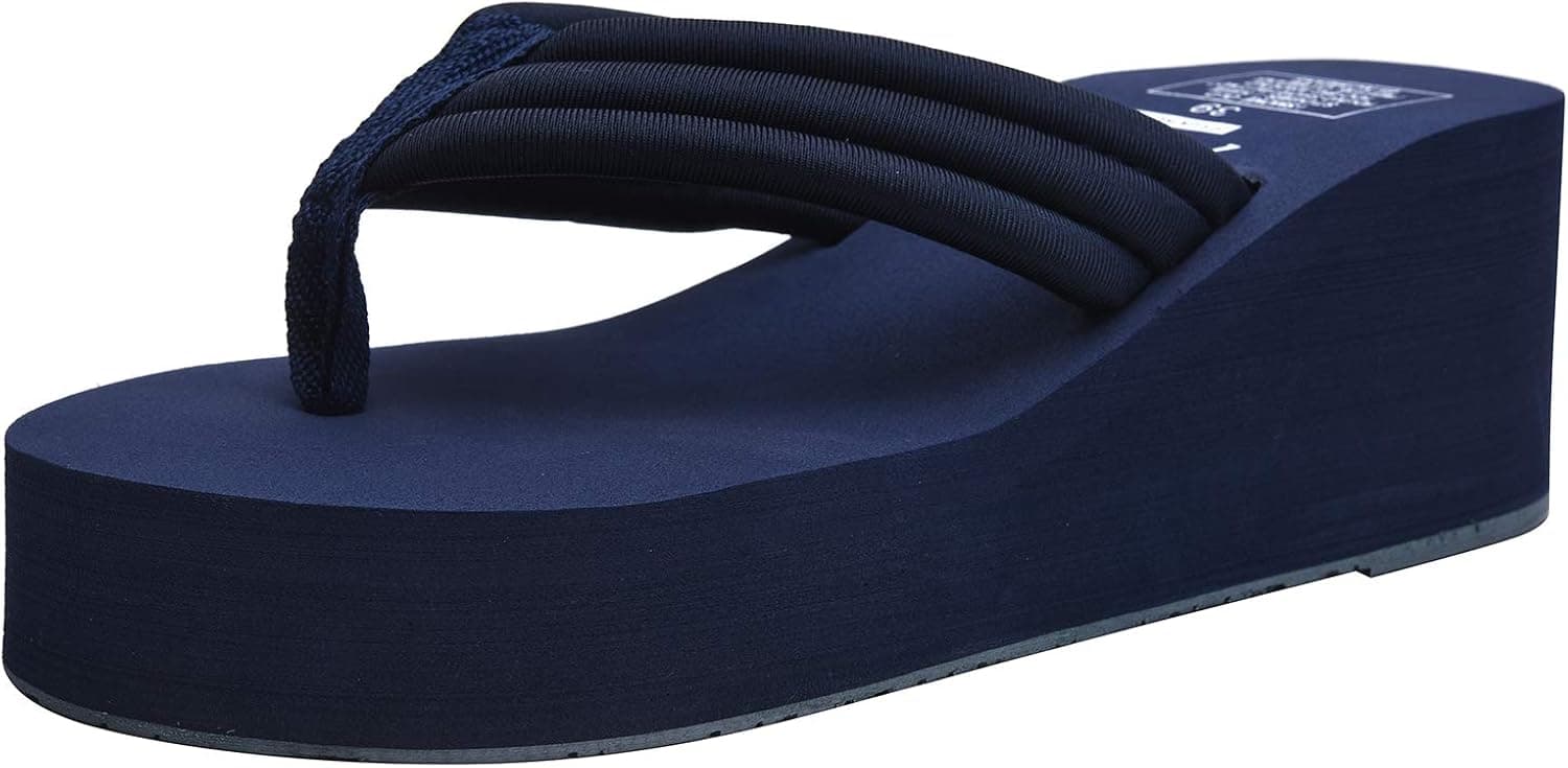 Orient Tree Women's High Wedge Flip Flops Platform Sandals Beach Shoes