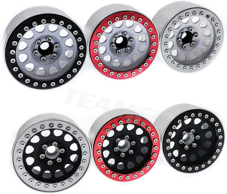 R.S 4PCS Metal RC Rim 2.2" Beadlock Wheel Rim Hub for 1/10 RC Rock Crawler Axial SCX10 90046 RR10 Wraith TRAXXAS TRX4(Type D)