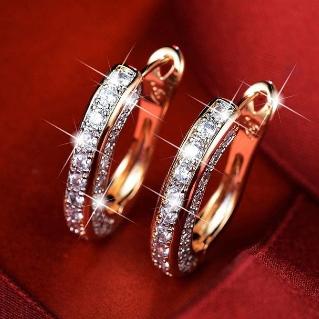 Sagton Women Sterling Silver Diamond Hoop Huggie Earrings Shining Round Cubic Zirconia Diamond Halo Small Hoop Earrings for Girl Teen Valentine's Day Jewelry Gifts (#001)