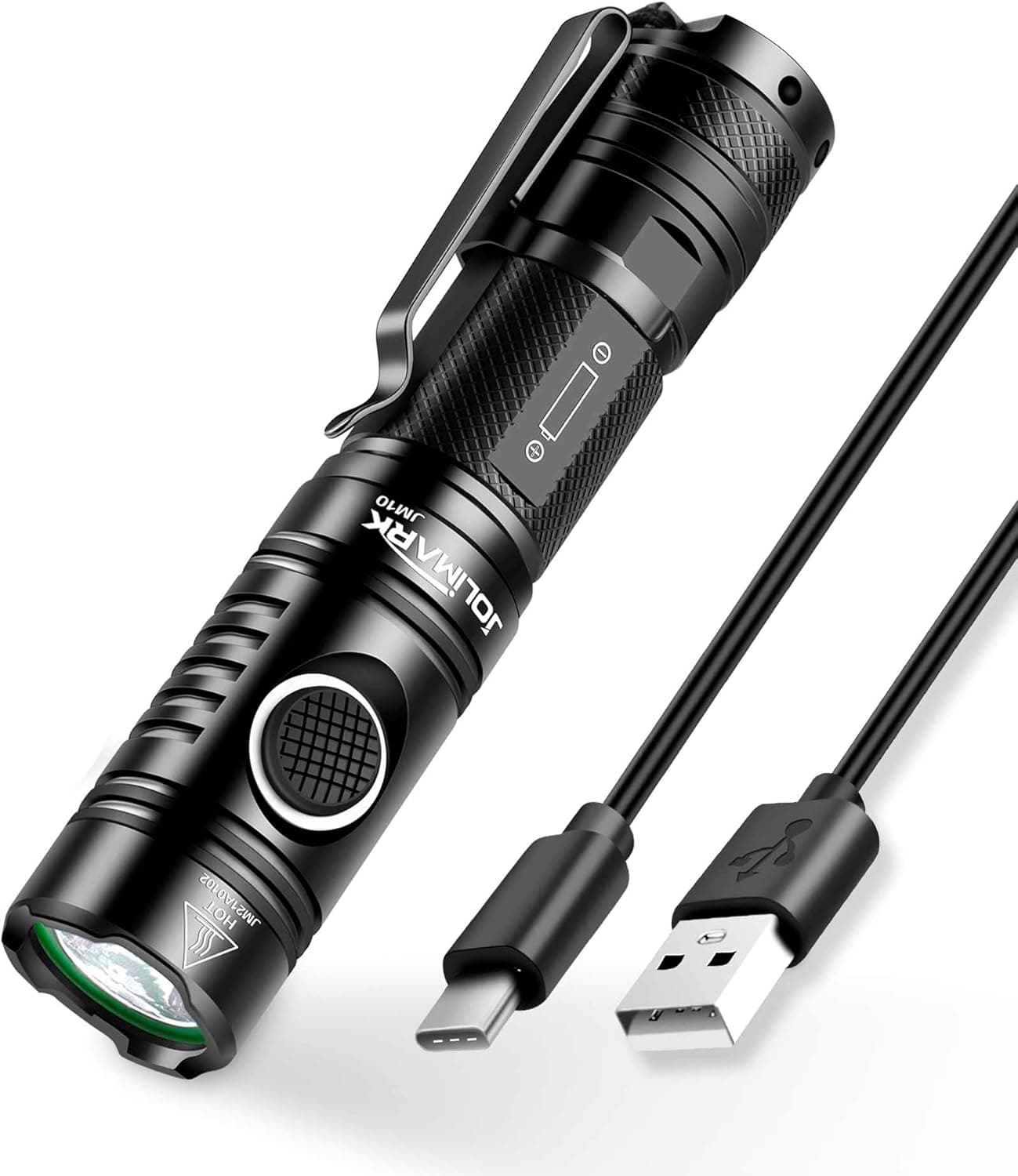 Jolimark JM10 LED Flashlights High 90CRI 1300Lumens EDC Flash Light USB C Charging Magnetic Tailcap for Dog Walking Fishing Camping