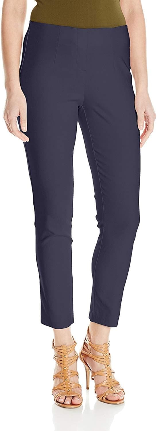 Tribal Women's Pull-on Flat Front Slim Leg Ankle Pant