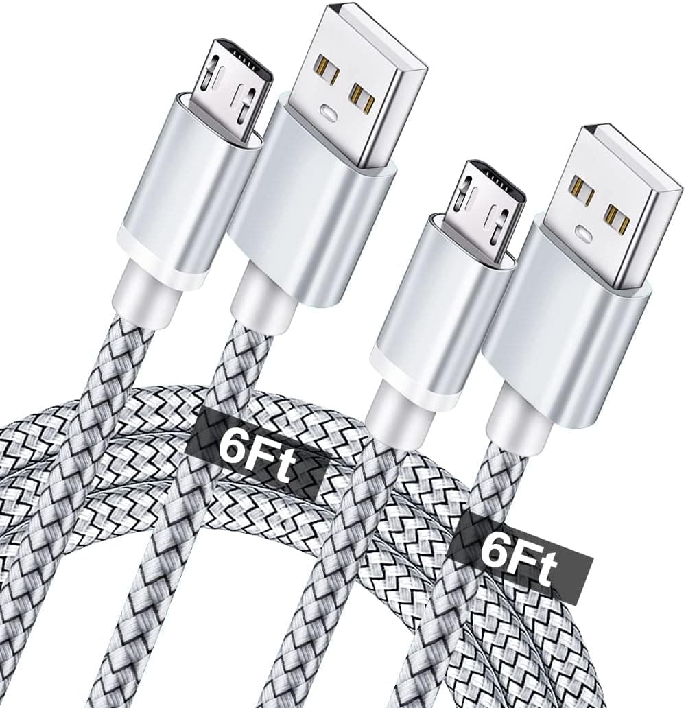Micro USB Charger Cable 2Pack 6ft Android Fast Charger Cord for Samsung Galaxy S7 S6 Plus Edge Active J7 Crown/Star/Prime/Sky Pro/Refine/Pro/NeoJ3 J7V J3V J5 J6 J2 Note 5,Tab 3 4 A E S S2 LG G3 G4