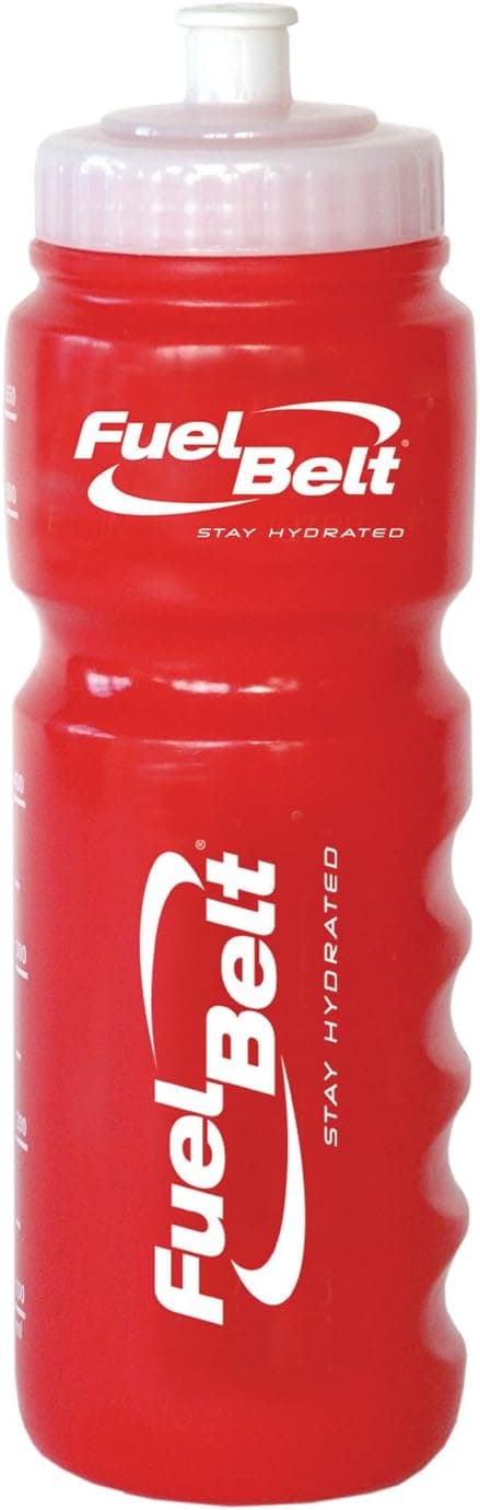 FuelBelt 24-Ounce Bottle with White Cap, Red