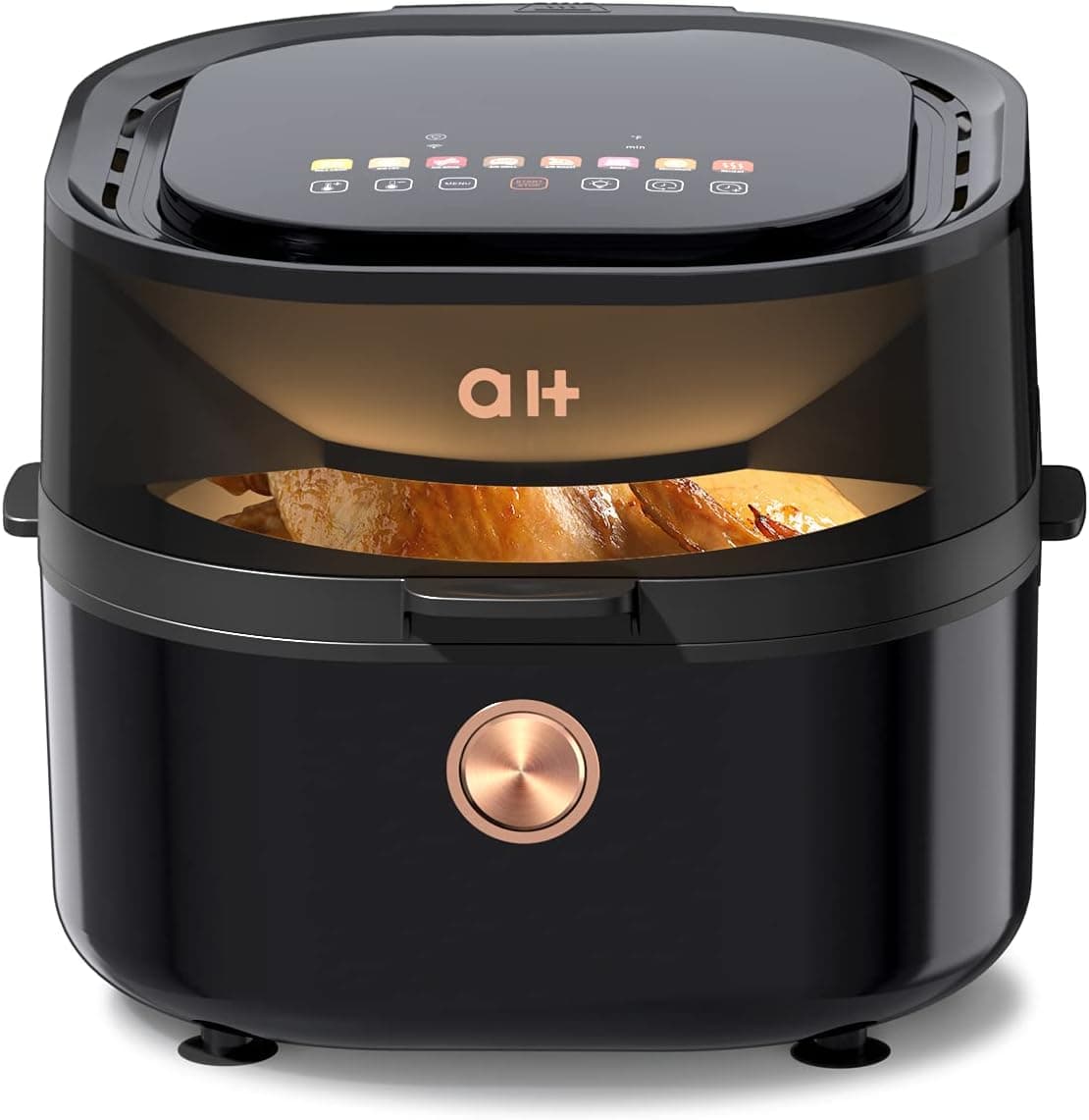 Air Fryer XL 5.8QT, Airfryer Oven with Viewing Window, Large Capacity Oilless Cooker with 100 Recipe Digital Cookbook, One Touch Screen for 8 Presets, Nonstick Basket, Dishwasher Safe and Stainless Finish