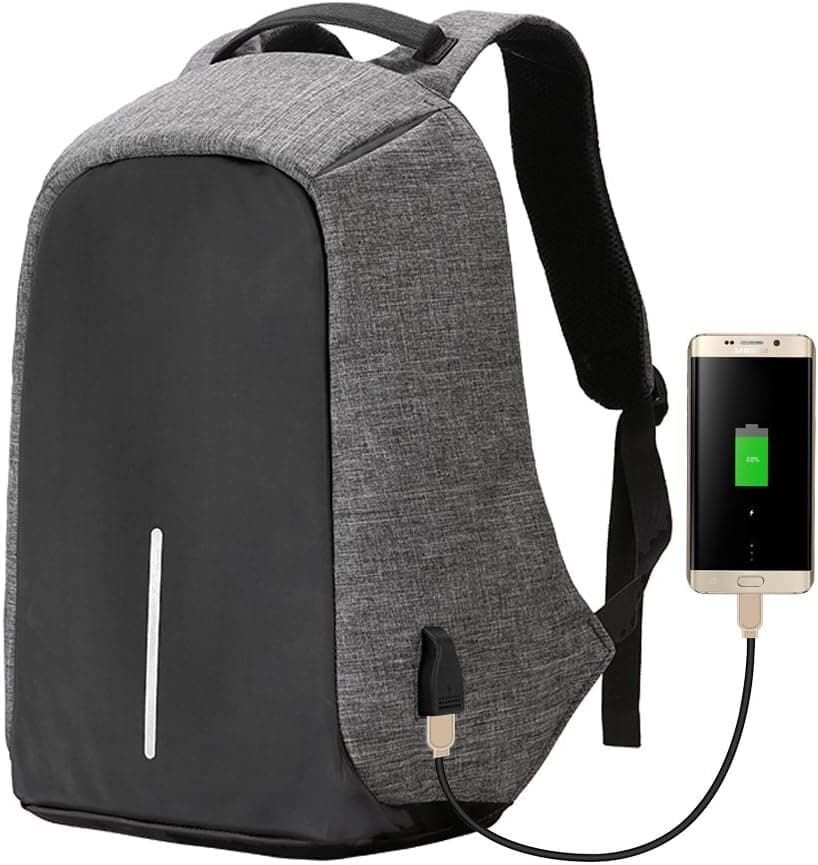 YOUPECK Anti-Theft Laptop Backpack Bags with USB Charging Port for Business,Grey