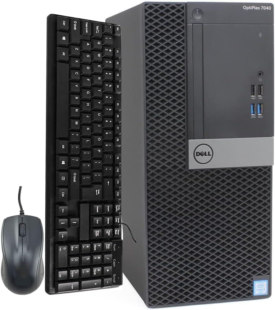 Dell OptiPlex 7040-T, Core i7-6700 3.4GHz, 8GB RAM, 512GB Solid State Drive, DVDRW, Windows 10 Pro 64bit (Renewed)