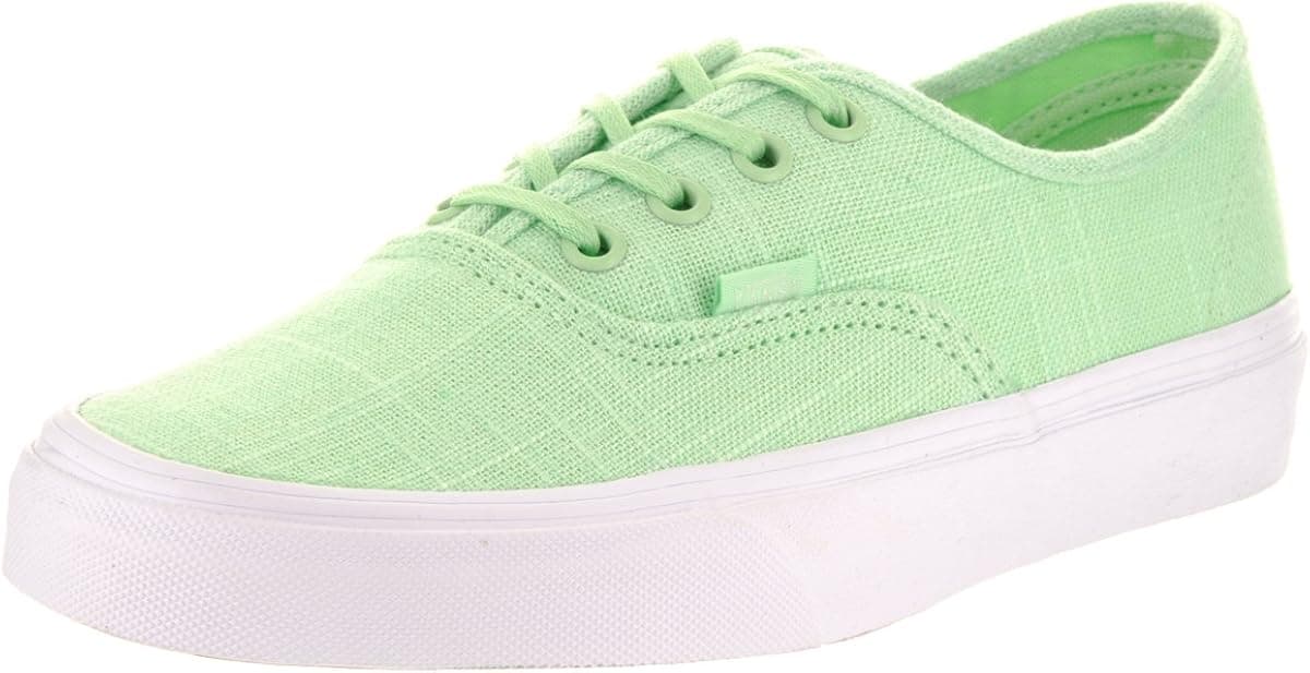 Vans Unisex Authentic (Hemp Linen) Patina Green Skate Shoe 5.5 Men US/7 Women US