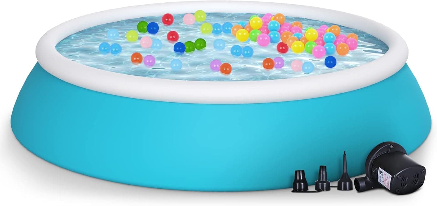 Pools for Kids , 72in*20in Sized Inflatable Kiddie Pools, Lounge Pool for Baby Toddlers Kids Adults, Outdoor Backyard Blow Up Pool,Pet (Dog, cat) Swimming Pool,Electric Pump Included.