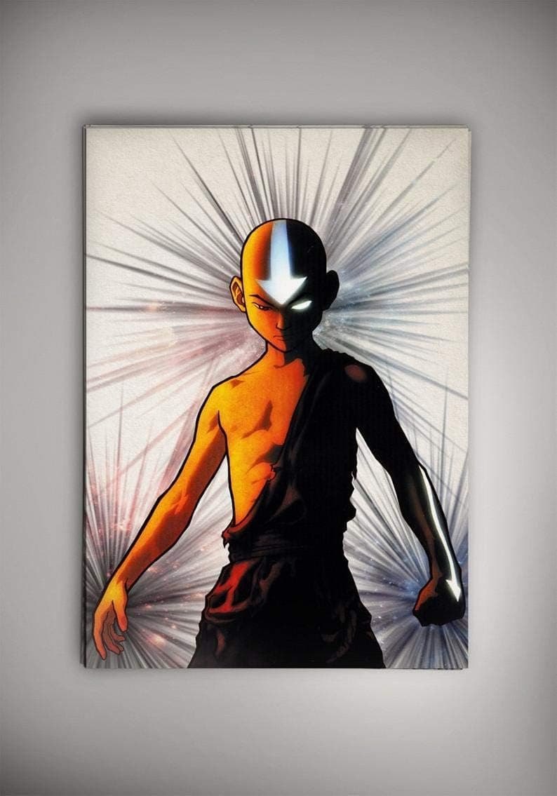 Aang Avatar Poster Anime Poster The Last Airbender Wall Print Aang Avatar Wall Art Poster Print The Last Airbender Wall Art Nursery Wall Decor Watercolor Aang Avatar