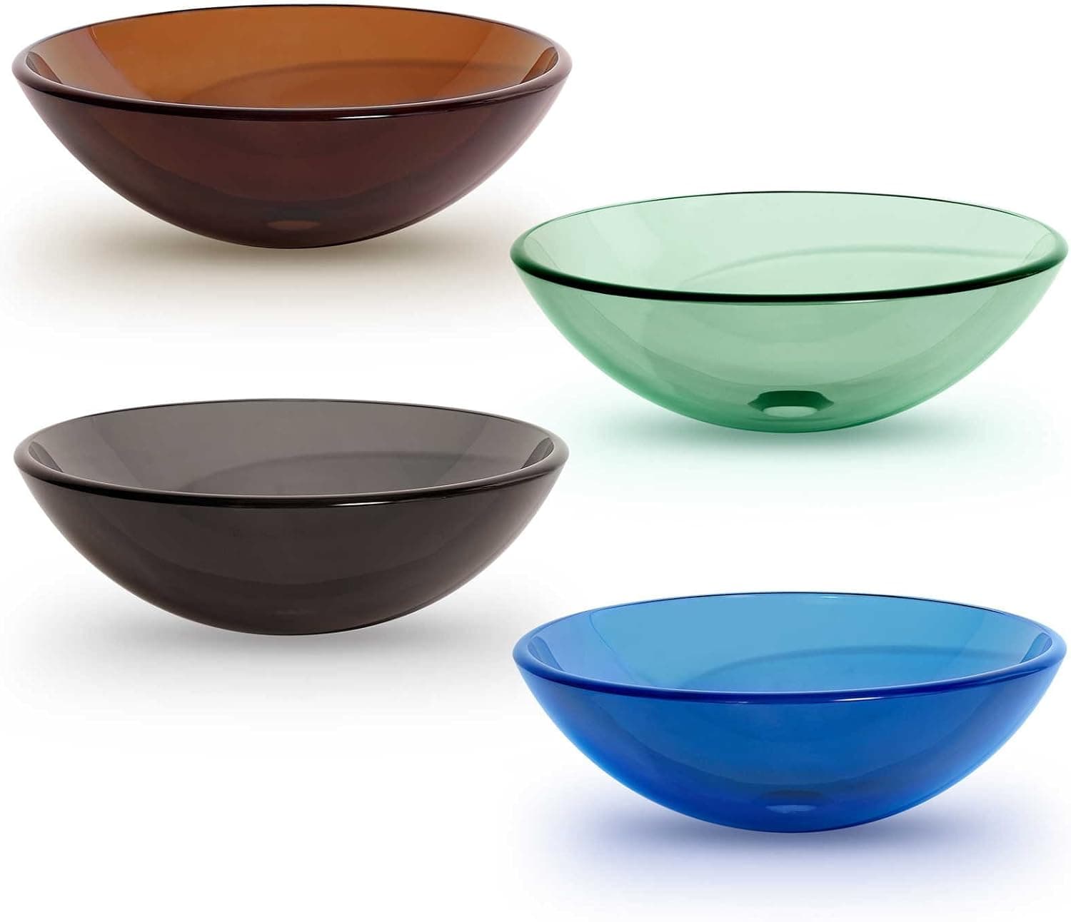 Miligore Modern Glass Vessel Sink - Above Counter Bathroom Vanity Basin Bowl - Green