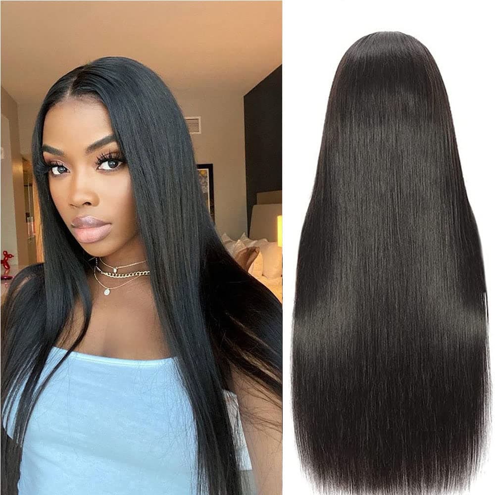 Straight Lace Front Wigs Human Hair 13x6 HD Lace Front Wig 180 Density Brazilian Virgin Human Hair Wigs for Black Women HD Glueless Wigs Human Hair Pre Plucked Natural Hairline Human Hair Wig 18 Inch