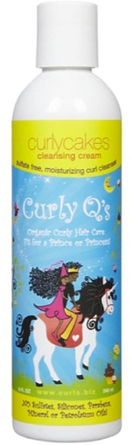 Curly Q's Curlie Cutie Cleansing Cream - Curl Cleanser, 8-Ounce Bottle (Pack of 2)