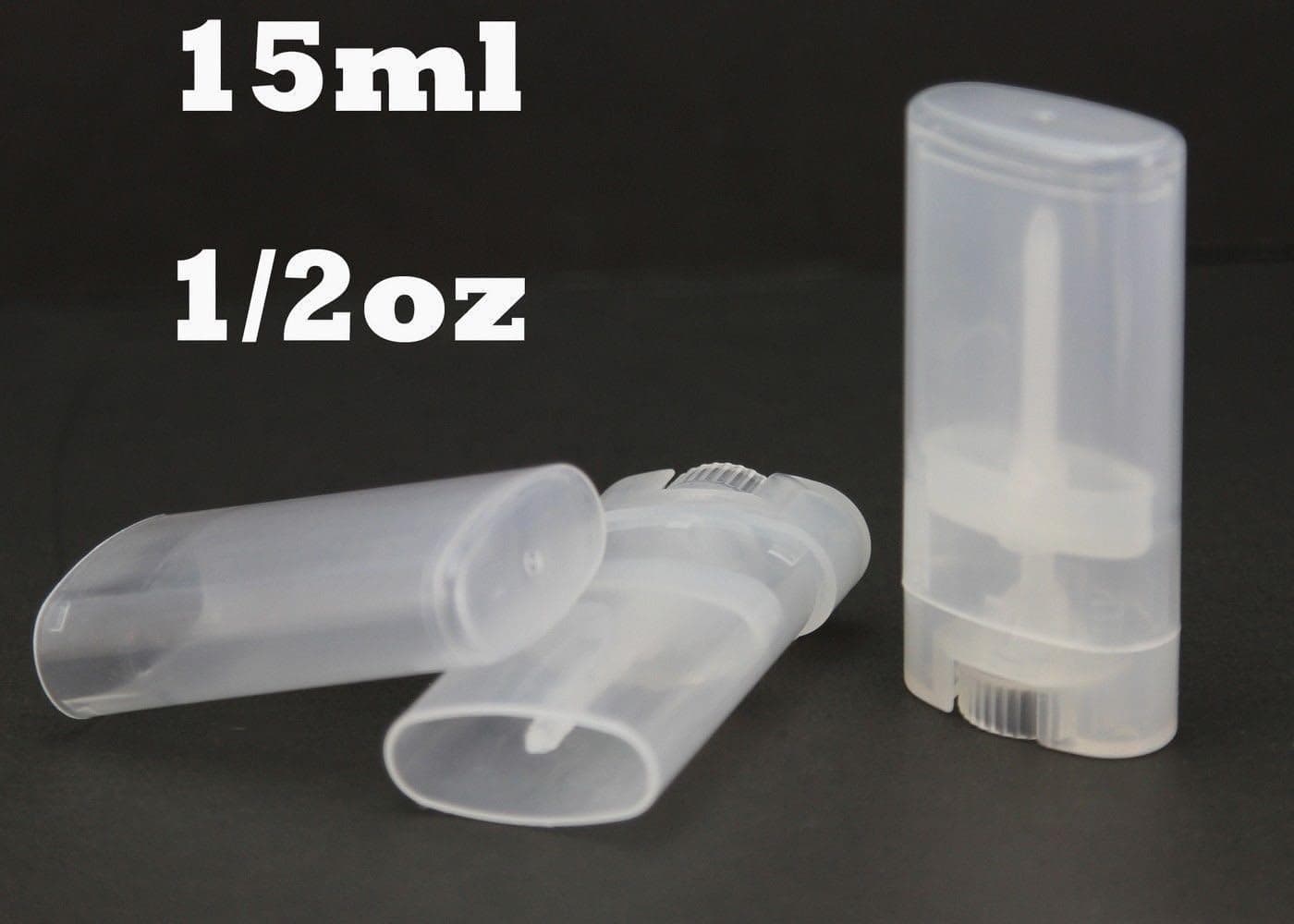 CHENGYIDA 10- Pack 15ml/0.5oz (Clear) Empty Oval Lip Balm Tubes Deodorant/Handmade Soap Containers