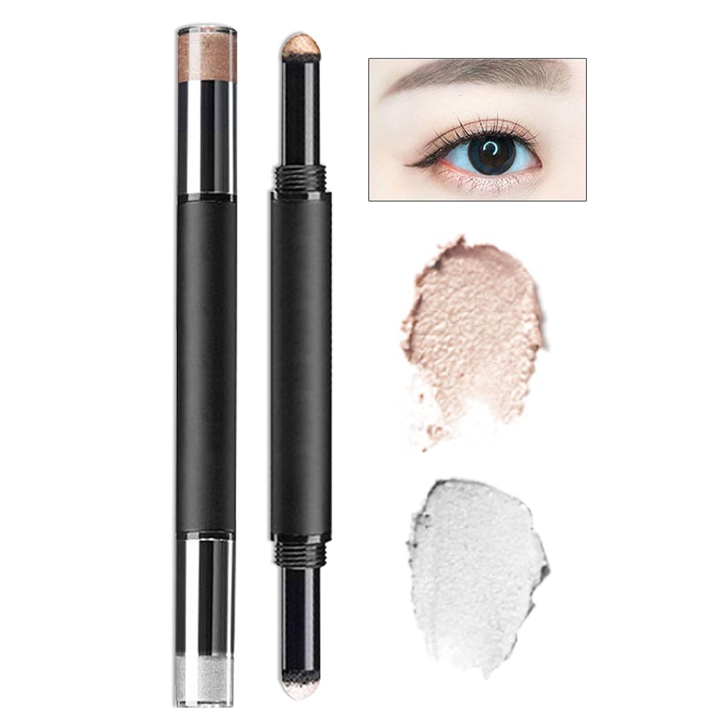 Erinde Air Cushion Eyeshadow Pen, Dual Colors Eyeshadow Stick, Glitter Shimmer Eye Shadow Stick, Cream Gradient Eyeshadow Makeup Stick, Waterproof, Save Time, Long Lasting #307