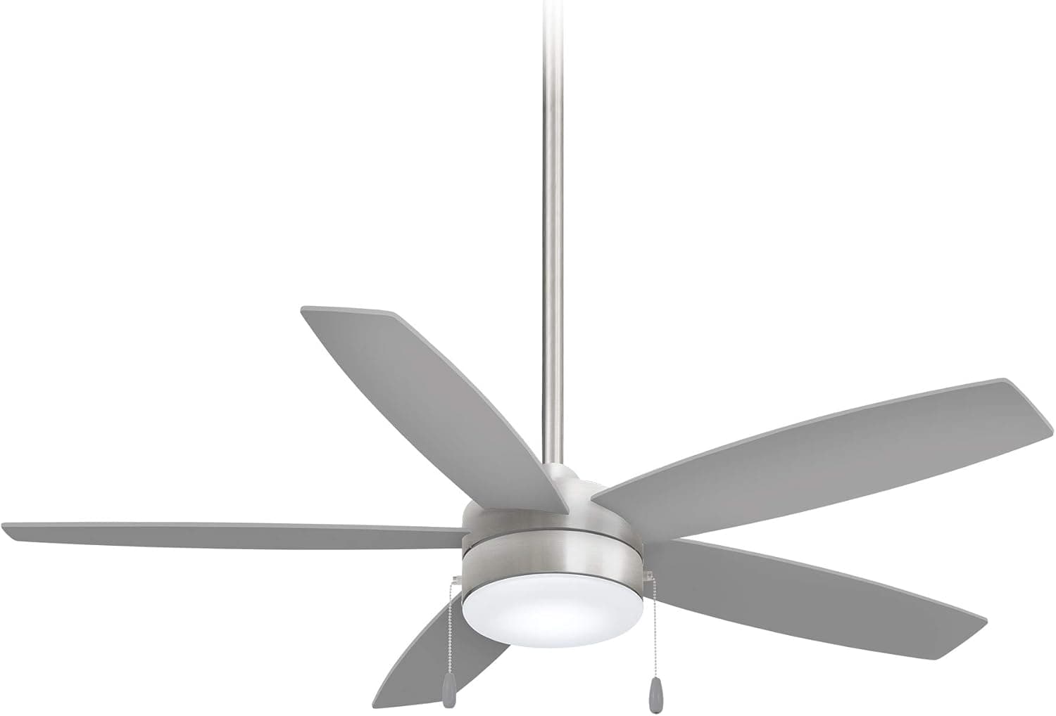 MINKA-AIRE F673L-BN/SL Airetor 52 Inch Ceiling Fan with Integrated 16W LED Light in Brushed Nickel Finish with Silver Blades
