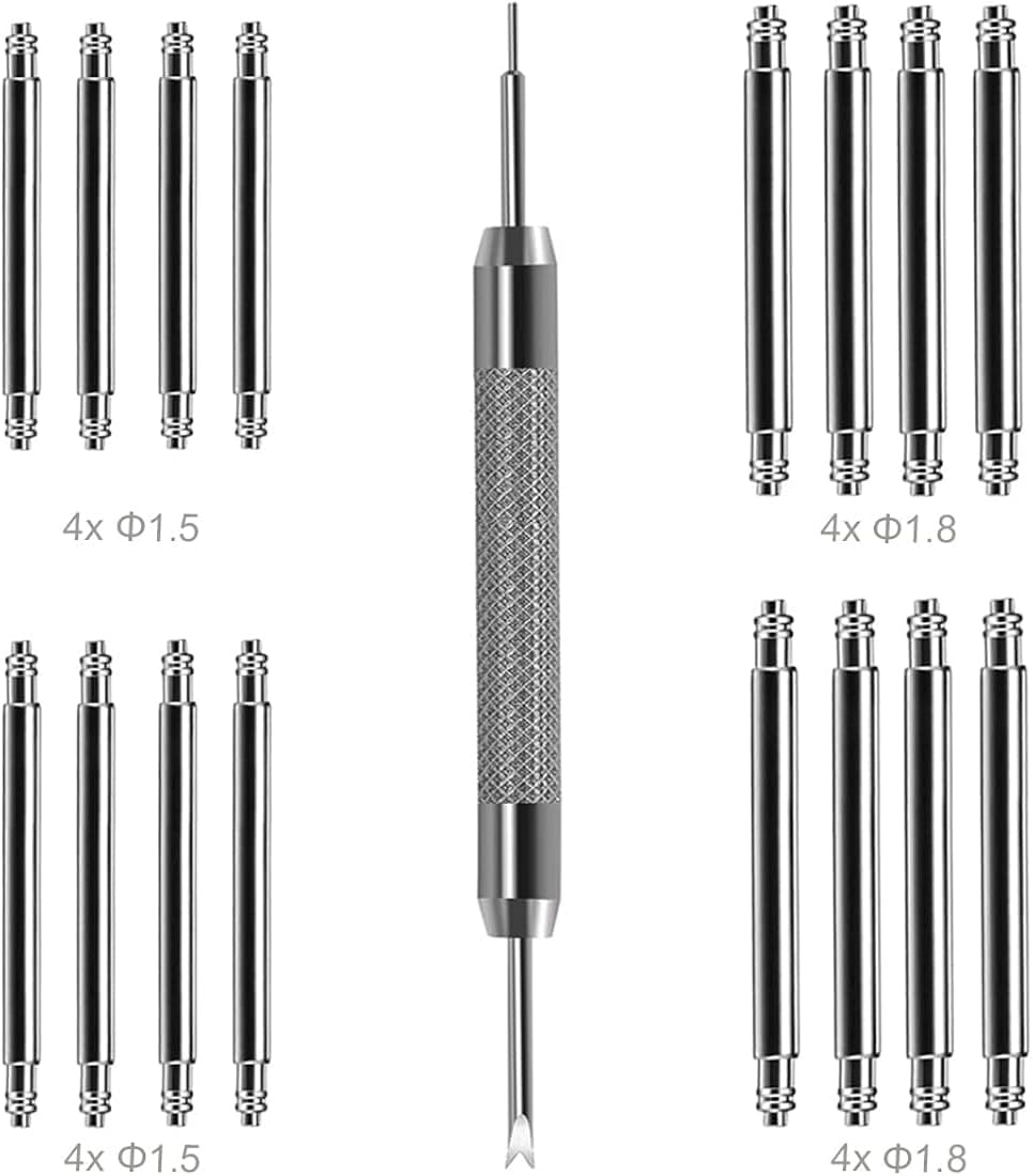 Vellsar Watch Band Pins Tool Kit, Heavy Duty Watch Spring Bars with Spring Bar Removal Tool