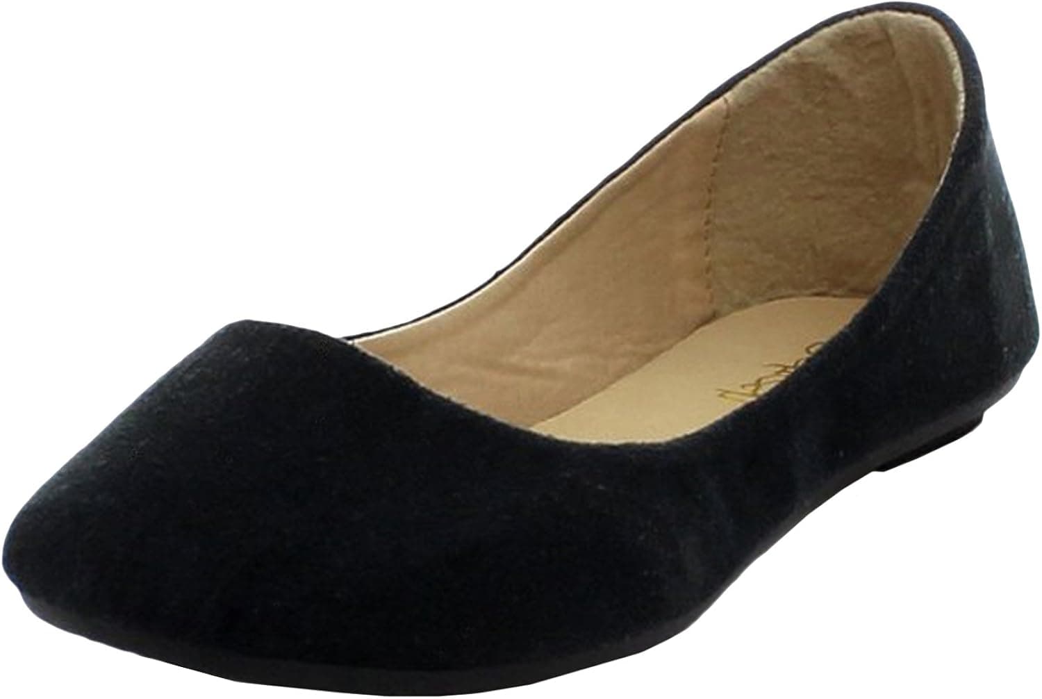 Refresh DEMI-01 Women Hot Comfy Sweet Classic Round Toe Ballet Flat Slip On Shoe, Color:BLACK, Size:9