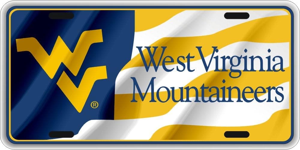Collegiate Series WVU with Wave Flag Mountaineers License Plate