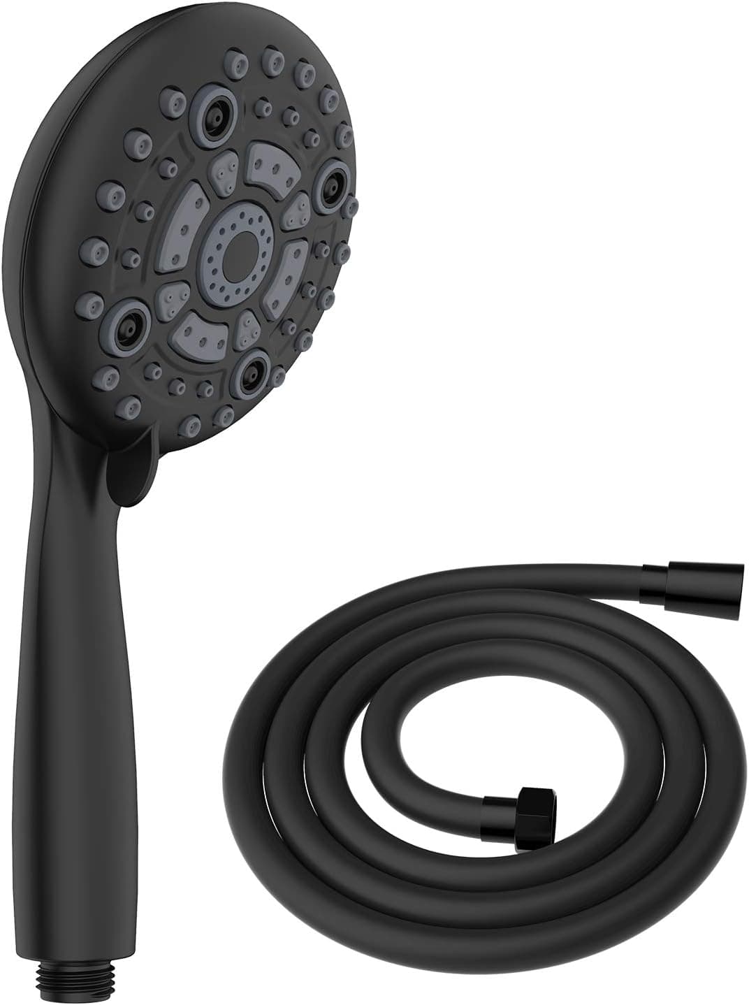 SunCleanse Handheld Showerhead with Extra Long Hose High Pressure 6-Settings Sprayer, Multi-Functions Massage Spa Hand Held Shower Head Combo with 71’’ Shower Hose, Matte Black