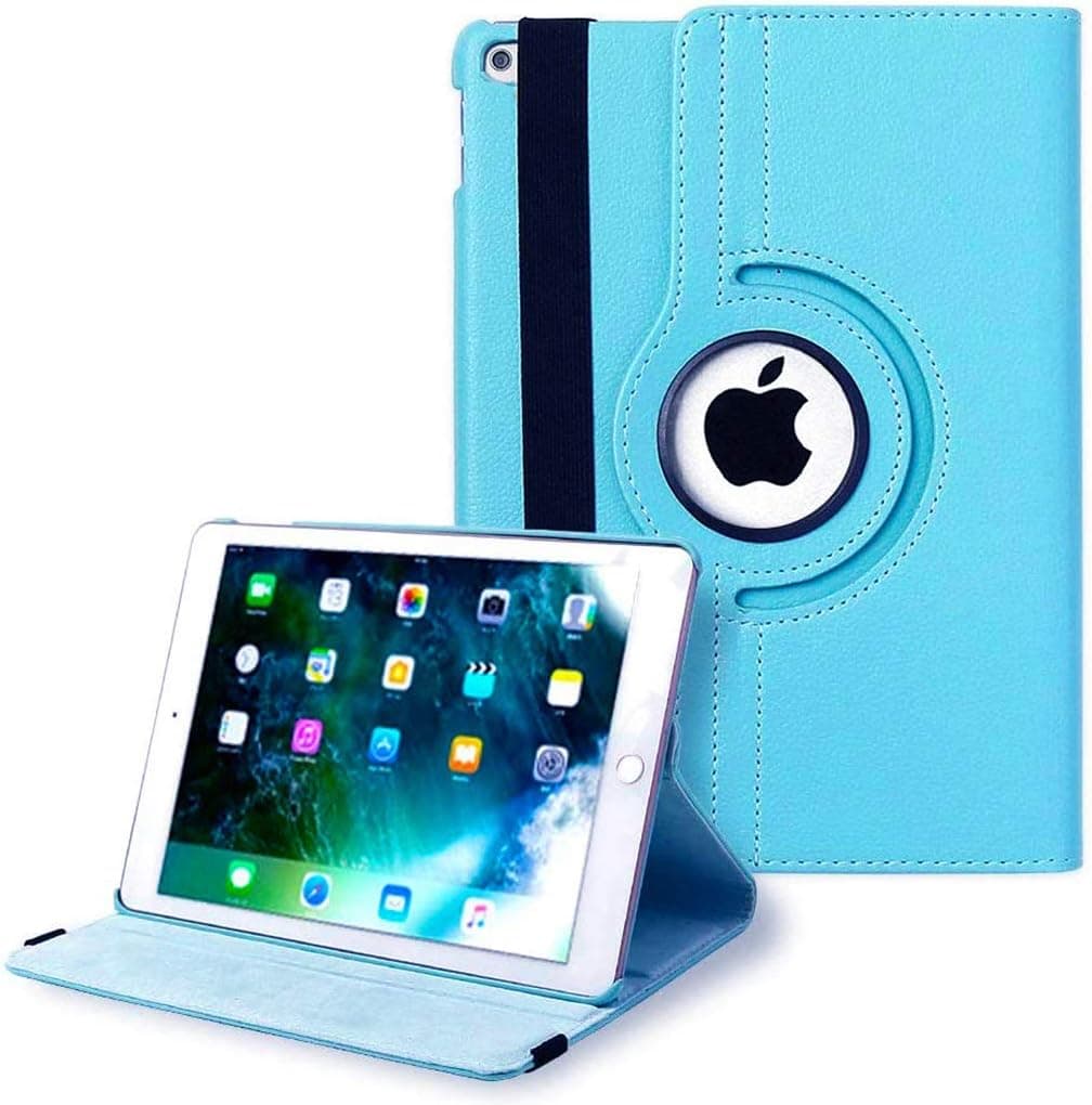 iPad Case for iPad 9.7 2018 2017 / iPad Air 2 / iPad Air - 360 Degree Rotating Stand Protective Cover with Auto Sleep Wake for iPad 9.7 inch (6th Gen, 5th Gen) / iPad Air 2 / iPad Air (Sky Blue)