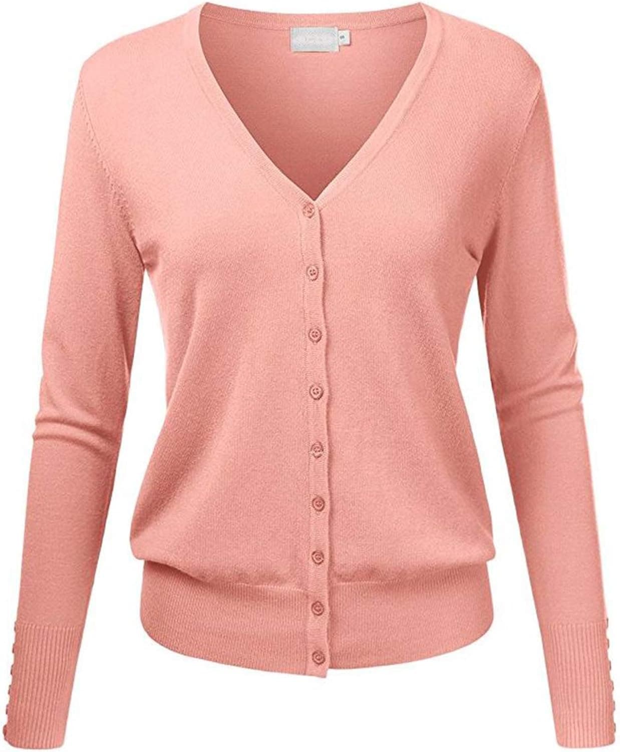 Women's Button Down Sweater Cardigan - V-Neck Soft Long Sleeve Knit - Regular and Plus Sizes