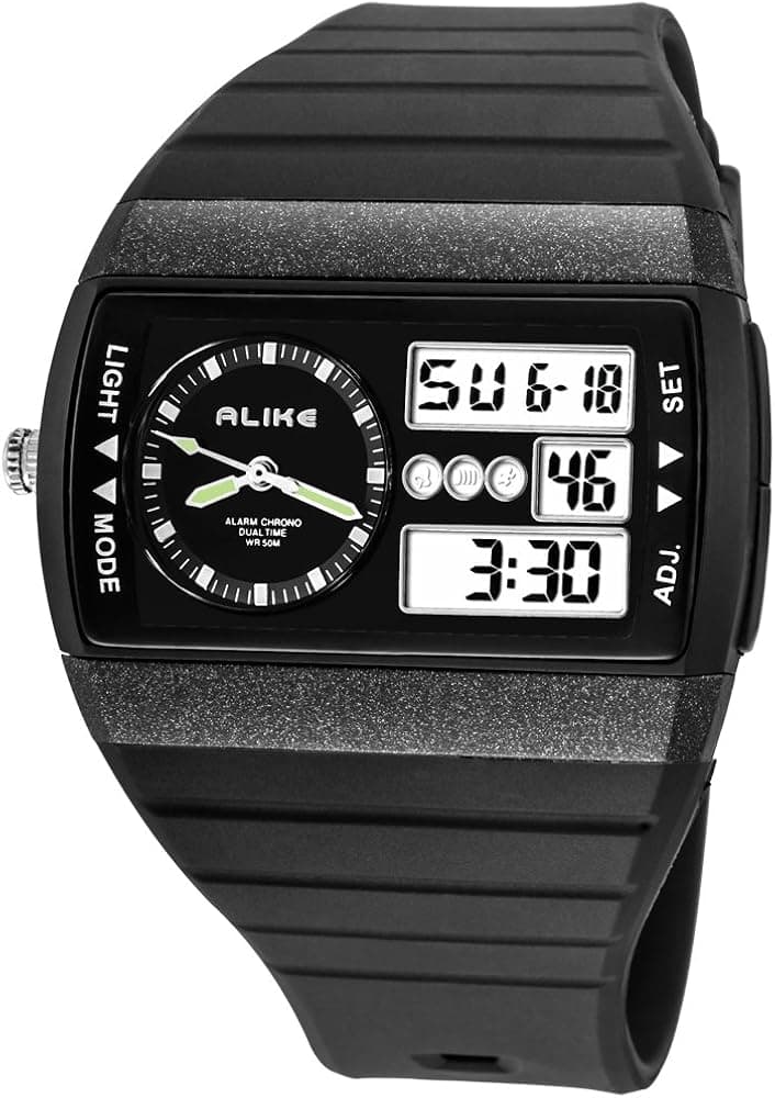 Alike New Style Watch Luxury Fashionable Digital Sport Quartz Dual Display Wristwatch Ak8116