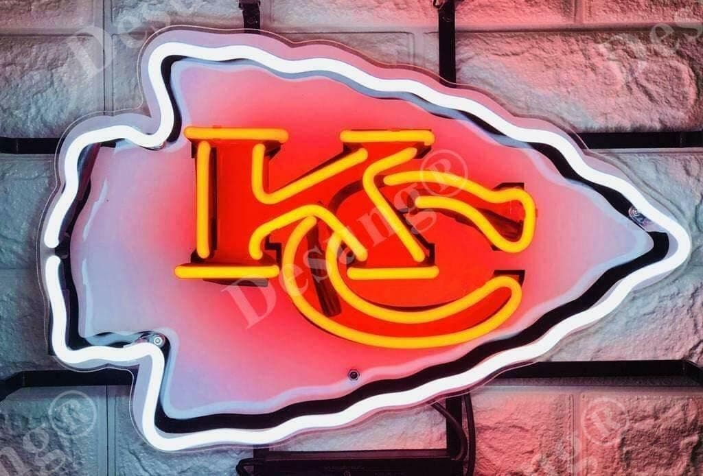 Queen Sense 20"x16" Chiefs Neon Sign Light Lamp with HD Vivid Printing Tech Artwork A120KCCVVD