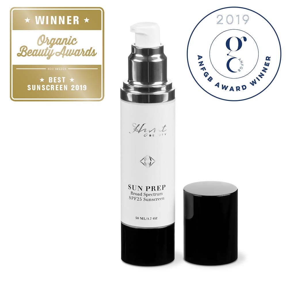 Hynt Beauty Sun Prep with Broad Spectrum SPF25 - Infused with Plant Extracts and Oils - Organic Vegan Sunscreen - Free of Parabens & Phthalates - Transparent Appearance - 1.7 oz / 50 ml