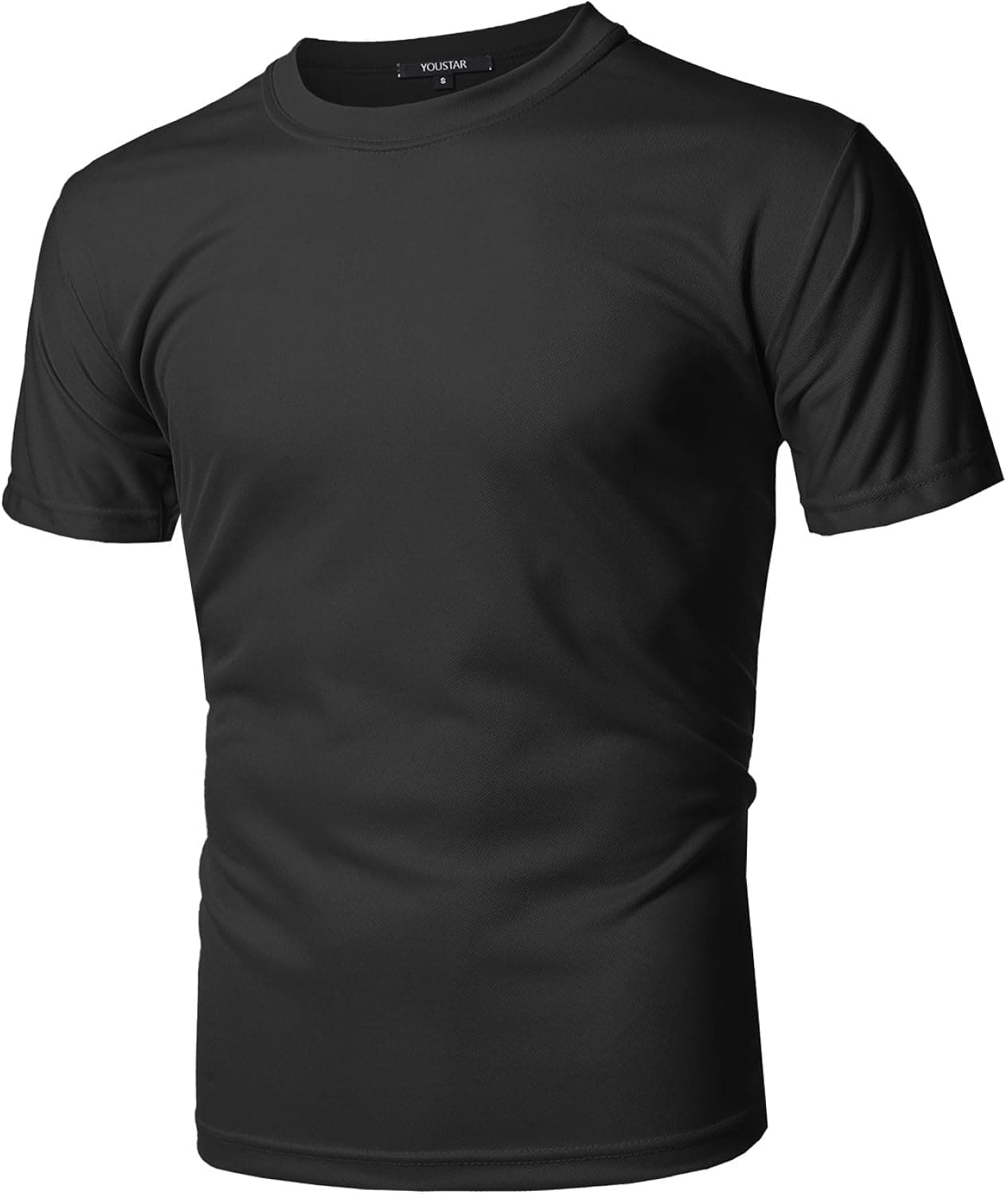 Men's Solid Cotton Or Soft Coolmax Active Short Sleeve V-Neck T-Shirt Tee