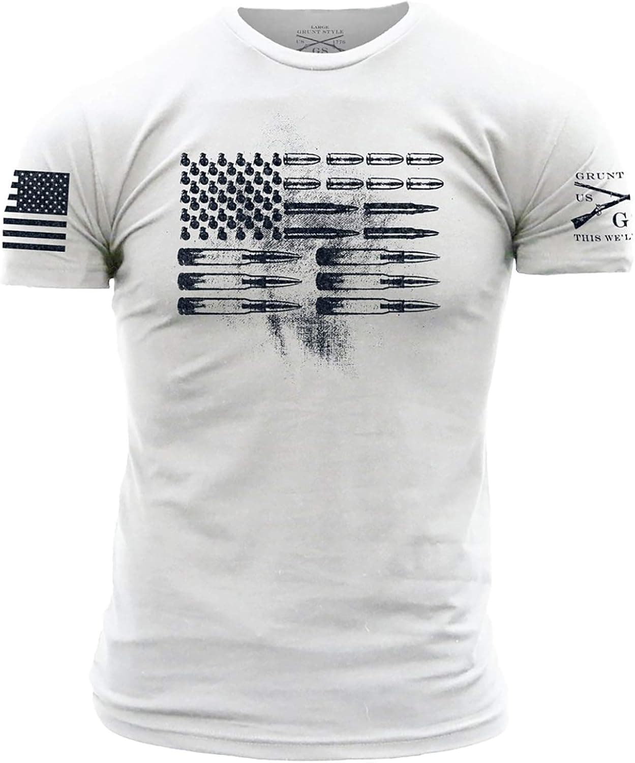 Grunt Style Ammo Flag Men's T-Shirt (XX-Large, White)