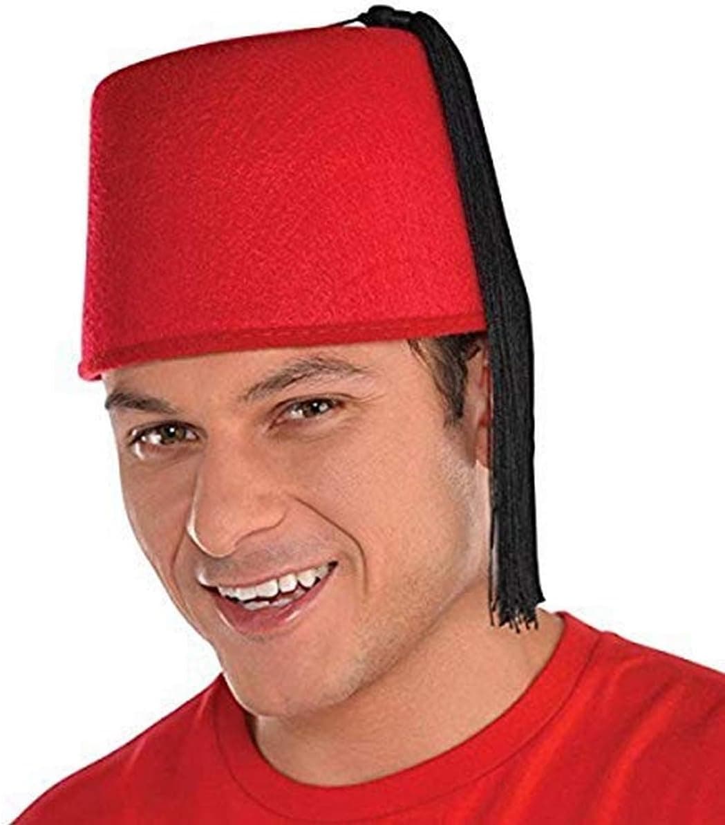 Fez Hat Head Accessory - Adult Size, Red - 1 Pc.