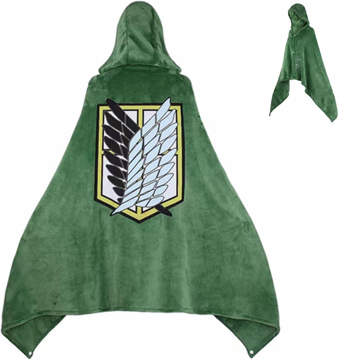 Anime Wearable Throw Blanket Flannel Fleece Hoodie Cartoon Freedom Cloak Robe Cosplay Shawl Wrap Nap Quilt for Women Men