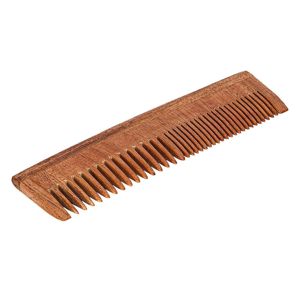 GroupB Handcrafted Neem Wooden Comb – Anti-Static, Wide Tooth Comb Made from Neem Wood for Hair Care and Styling – Organic Wooden Comb for Scalp and Hair Health Pack of 1