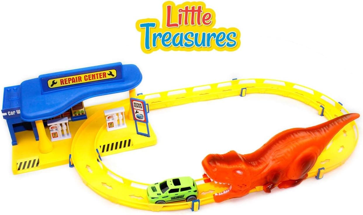 Little Treasures Hurricane King Race Track Repair Center Play Set - Includes a Electric Racing Car - Great Gift