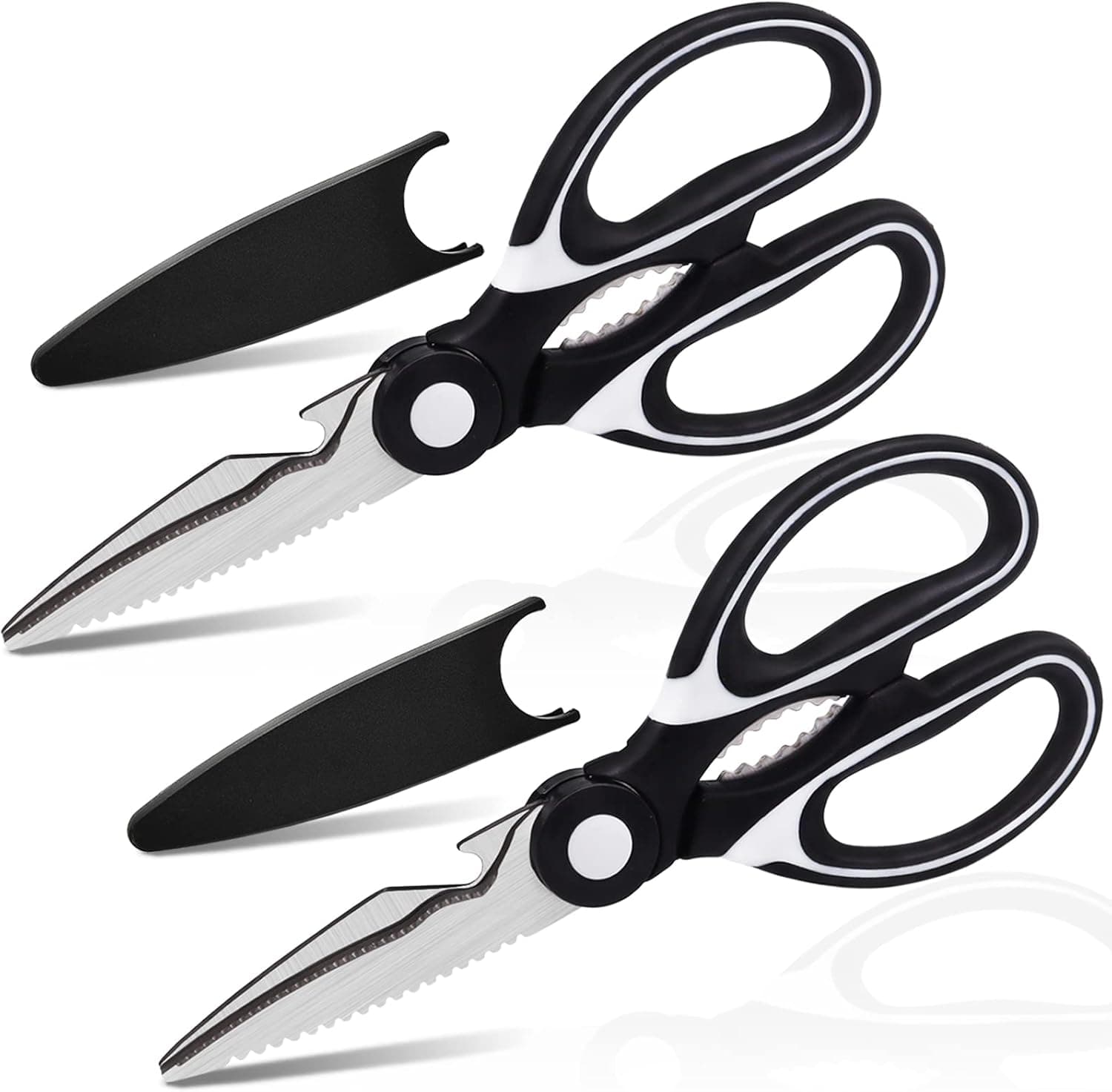 2 Pack Kitchen Scissors,Heavy Duty Cooking Shears,Multipurpose Stainless Steel Sharp Food Scissor for Chicken,Fish,Meat,Vegetable