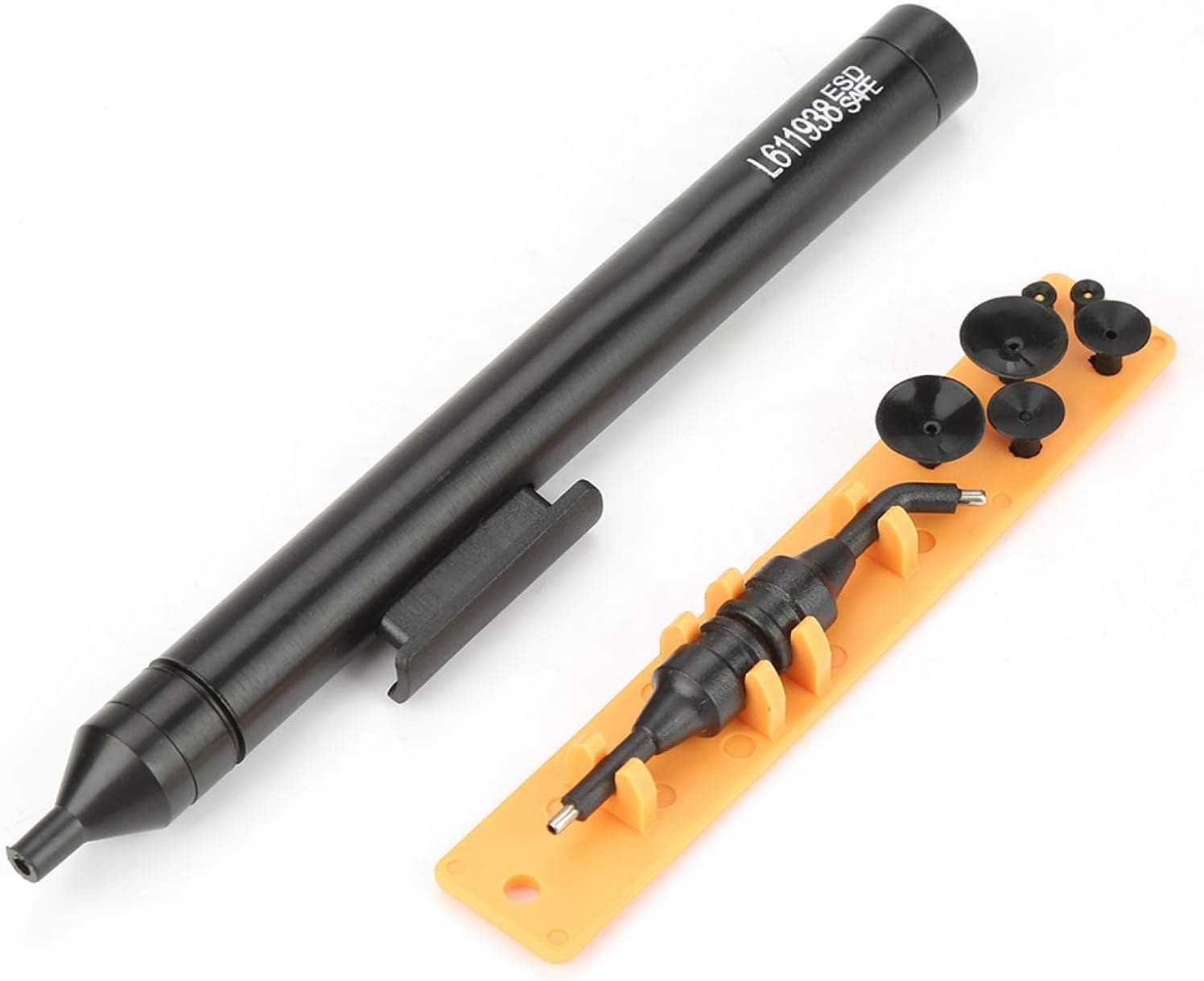 Vacuum Suction Pen Kit,Manual Vacuum Suction Pen Soldering Sucking Pickup Tool Kit with 2 Suction Tips and 6 Suckers for IC SMD(Suction Pen Length 13.2cm/5.2in Sucker Diameter 3mm 7mm 10mm)