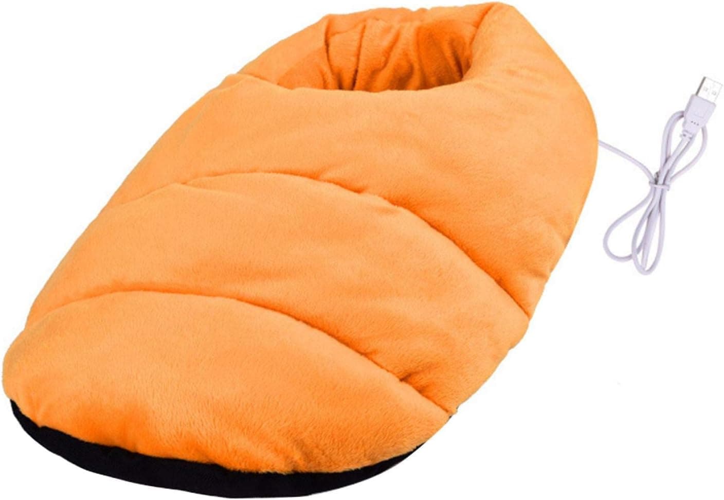 Osierr6 Electric Foot Warmer, Winter Heating Shoes, Home Soft Plush Foot Heater, Non-Slip USB Charging Shoes, for Men, Women, Gift Home Dormitory Room Office(Orange)